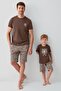 Premium Men's Tiger 100% Cotton Comfortable Short Sleeve Shorts Father-Son Pajama Set - 2