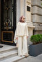 Women's Side Buckle Brooch Detail Suit Cream - 3