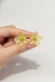 Yellow Flower Design Retro Women's Bijouterie Earrings with Green Detail - 4
