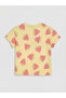 Yellow Glitter Printed Girls' T-Shirt - 3