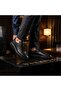 Black Floeter Leather Black Sole Sneaker - 7