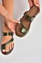 U390959503 Green Genuine Leather Women's Slippers