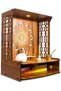 Maha Mangal Beautiful Wooden Pooja Mandir for Home Temple for home and office Puja Mandir wall with LED Spot Light Size (H- 18, L- 15 , W-11 Inch) - 3