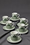 Emsan Seren 6-Person Porcelain Coffee Cup Set |   Stylish Turkish Coffee Presentation Set 90 ml