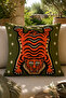 Green Striped & Tiger Patterned Decorative Throw Pillow Cover Set of 4 Modern Boho Living Room Pillows (Double Sided) - 4