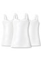 Ribana Girls' Rope Strap Lace Undershirt White 100% Cotton 3-Pack
