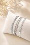 Silver Color 3-Piece Handcuff & Fishback Detail Women's Bracelet Set - 2