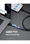 كابل سيكلت AC 15 واط بطول 1 متر. كابل USB-A إلى USB-C مجدول من نوع DTY - 5