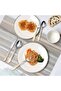 Novasteel Flatware Set, 24 Piece Stainless Steel, Gold Patterned 6 Person Silverware, Dishwasher Safe - 6