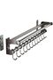 Wall Mount Knife Holder, Kitchen Utensil Hanger with 10 Hooks, 50CM Grey Storage Rack