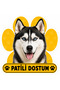 Pawed Friend Husky Dog Sticker Label |   15X15 cm Self-Adhesive Foil