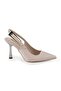 Satin Heeled Shoes Pointed Toe Thin Metallic Heel Slingback Stylish Evening Dress Jurdan Sole L085.K3015 - 2