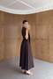 Shawl Collar Brown Maxi Linen Dress - 3