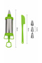 Stainless Steel Cream Pump Set (6 Pieces) - 4 Nozzle Tips, Stainless Pump, Stripping Spatula, Whipped Cream Cream Sauce - 5
