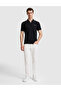 Black Slim Fit 100% Cotton Apaş Collar T-Shirt 50321029-Vr046 - 4