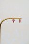Pink Baguette Stone Hoop Earrings Xuping Rose Gold Color Long Life Earrings - 5