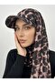 Ready-Made Shawl with Hat - Leopard Pattern - Pool and Sea Cap That Can Be Used over the Hijab - Flexible Fabric