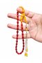 Ottoman Yemen Zar Amber Prayer Beads 5.5X10.5 mm Barley Cut Yellow Red Color Filtered Collectible - 3