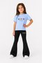 Girls' Spanish Flared Leggings and Printed T-Shirt Set Casual Sports Combination Comfortable Fit