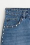 Zımba detaylı denim şort - 7