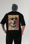 For Dog Lovers 5 Black Oversize T-Shirt with Dog Print on the Back 100% Cotton Unisex Dog Lover Premium Design - 2