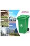 High Density Polyethylene Garbage Bin/Dust Bin 120Liter with wheel and pedal 96 x 54 x 46 cm Green - 3