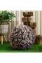 Hailey Boxwood Ball with Flowers D33cm - Blue