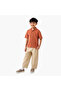 Collared Short Sleeves Shirt with Textured Design - 2