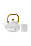 Heat Resistant Glass Tea Kettle with Copper Handle - 6