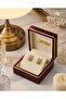 316L Steel Gold Color Zircon Stone Drop Model Earrings - 4