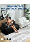 Comfortable 3-in-1 Folding Sofa Bed for Living Room - Portable Convertible Armchair Bed with Backrest and Cushion, Folding Mattress, Pouf, Sofa or Chaise Lounge, Black - 6