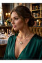 316L Steel Chain Gold Color Heart and Bow Model Zircon Stone Necklace - 2