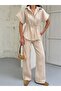 Premium Drawstring Waist Casual Shirt and Pants Two-Piece Set - 2