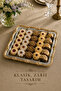 Rose Patterned Tray - Stainless Steel Gold Frame Detailed Coffee and Catering Serving Presentation Tray - 4