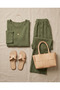 Women's 100% Linen Shalwar Set - Loose Blouse and Pants Set with Button Detail - 5