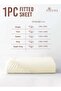 Pure 100% Cotton Twin Fitted Bed Sheet 120x200 cm New Ivory, 400 Thread Count Sateen Weave - 3