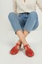 Genuine Leather Casual Women's Sandals with Cage Detail - 2