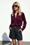 Hidden Placket Shirt - Burgundy
