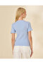 Women Blue Graphic Print Rib T Shirt - 3