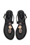 Women's Black Ankle Buckle and Stone Flip-Flop Sandals 26Sfe452114 - 4