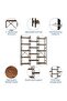 Industrial 5-Shelf Bookshelf - 14-Tier Open Shelves - Sturdy Storage Unit for Living Room, Bedroom, Office - 3