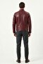Henry Men's Double-Sided Genuine Leather Burgundy Suede Jacket - 5
