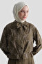 Embroidered Scarf and Jacket Set in Oil Green - 3