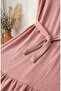 Drawstring Detailed Belted Hijab Dress 5589-02 Powder - 4