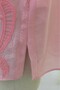 Asymmetrical Embroidered Buttoned Tulle Voile Tunic -Pink - 6