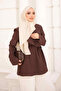 Brown Front Detailed Waist Tie Tunic - 3