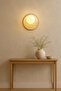 Tor Look Travertine Marble Opal Glass Globe Wall Sconce G9 Bulb Included Modern Lamp Chandelier - 4