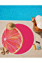 Round Beach Towel 150 cm Pink Grapefruit Patterned Printed Beach Towel