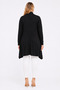Women's Plus Size Black, Crinkle Fabric Viscose Cardigan 65N39562 - 6