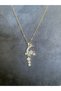 Steel Moon Star Y Necklace with Zircon Stone Gold Color Women's Necklace 316L Stainless Jewelry Gem - 8